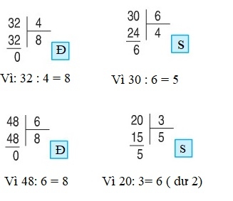Giải câu 2 bài phép chia hết và phép chia có dư 
